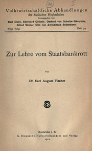Zur Lehre vom Staatsbankrott by Carl August Fischer