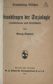 Cover of: Grundfragen der Soziologie (Individuum und Gesellschaft).