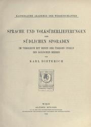 Cover of: Sprache und Volksüberlieferungen der südlichen Sporaden im vergleich mit denen der übrigen Inseln des Agäischen Meeres.