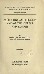Cover of: Astrology and religion among the Greeks and Romans