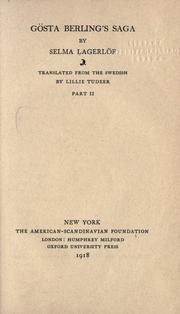 Cover of Gösta Berling's saga