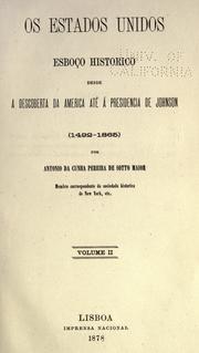 Cover of: Os Estados Unidos by Antonio da Cunha Pereira de Sotto Maior