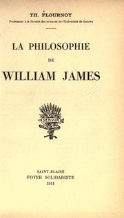 Cover of: La philosophie de William James.