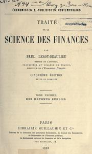Traité de la science des finances by Paul Leroy-Beaulieu