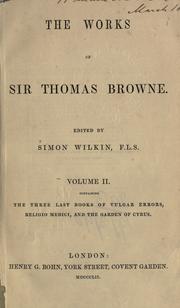 Cover of: Works by Thomas Browne