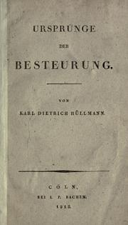 Cover of: Ursprünge der Besteurung.