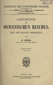 Cover of: Geschichte des Osmanischen Reiches. by Nicolae Iorga