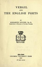Cover of: Vergil and the English poets