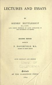 Cover of: Lectures and essays by Henry Nettleship