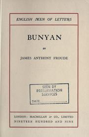 Cover of: Bunyan by James Anthony Froude