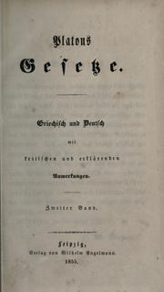 Cover of: Platons Werke. Griechisch und Deutsch. by Πλάτων