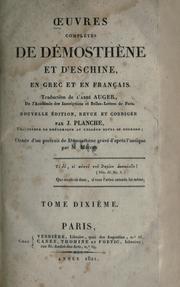 Cover of: Oeuvres complètes de Démosthène et d'Eschine en grec et en français