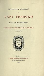 Cover of: Archives de l'art français.