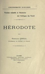 Cover of: Hérodote. by Stéphane Gsell