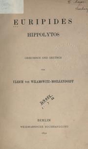 Cover of: Hippolytos by Euripides