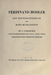 Cover of: Ferdinand Hodler: ein Deutungsversuch.