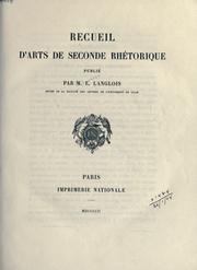Cover of: Recueil d'arts de seconde rhétorique