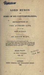 Cover of: Lord Byron and some of his contemporaries by Leigh Hunt