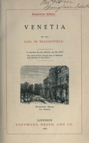 Cover of: Novels and tales by the Earl of Beaconsfield by Benjamin Disraeli