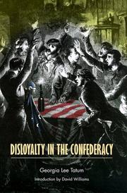 Cover of: Disloyalty in the Confederacy