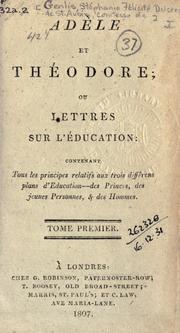 Cover of: Adèle et Théodore by Stéphanie Félicité, comtesse de Genlis