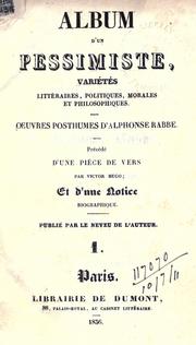 Album d'un pessimiste by Rabbe, Alphonse
