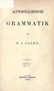 Cover of: Altwestsächsische Grammatik.