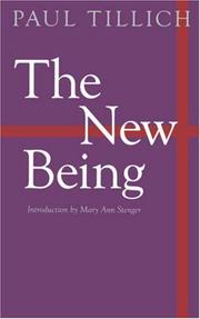 Cover of: The New Being by Paul Tillich