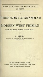 Cover of: Phonology & grammar of modern West Frisian: with phonetic texts and glossary