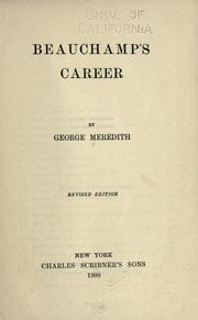 Beauchamp's career by George Meredith