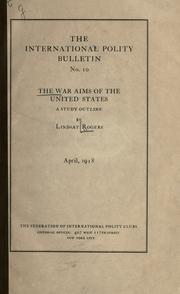 Cover of: The war aims of the United States: a study outline