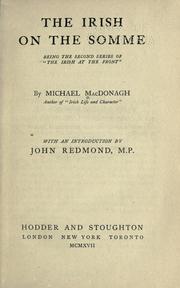 Cover of: The Irish on the Somme by MacDonagh, Michael