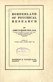 Cover of: Borderland of psychical research