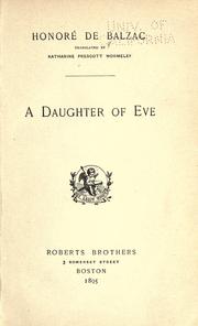 Cover of: A daughter of Eve. by Honoré de Balzac