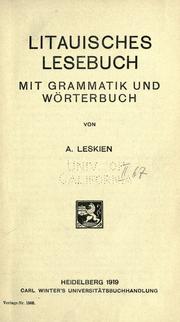 Cover of: Litauisches Lesebuch mit Grammatik und Wörterbuch