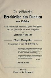 Cover of: Die Philosophie Herakleitos des Dunklen von Ephesus. by Ferdinand Lassalle