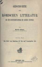 Cover of: Geschichte der römischen Litteratur bis zum Gesetzgebungswerk des Kaisers Justinian.