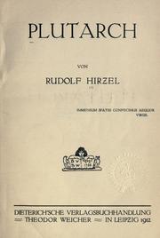 Cover of: Plutarch. by Rudolf Hirzel