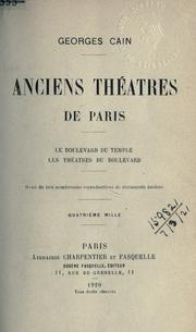 Cover of: Anciens théâtres de Paris, le boulevard du Temple, les théâtres du boulevard.