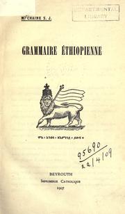 Cover of: Grammaire éthiopienne. by Marius Chaîne