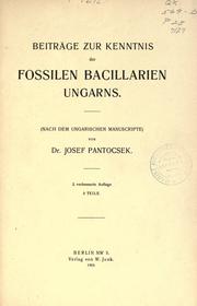 Cover of: Beiträge zur Kenntnis der Fossilen Bacillarien Ungarns