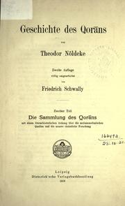 Cover of: Geschichte des Qorans by Theodor Nöldeke, Theodor Nöldeke