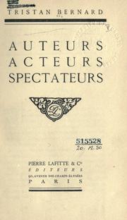 Cover of: Auteurs, acteurs, spectateurs.