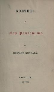 Cover of: Goethe by Edward Vaughan Kenealy