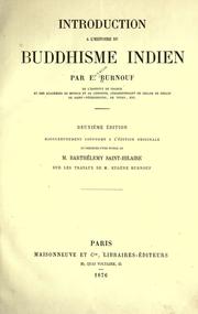 Cover of: Introduction à l'histoire du buddhisme indien. by Eugène Burnouf