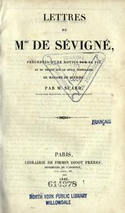 Cover of: Lettres de Mme de Sévigné by Marie de Rabutin-Chantal