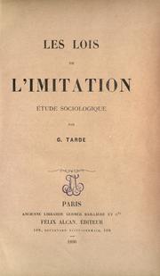 Cover of: Les lois de L'imitation: étude sociologique