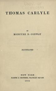 Cover of: Thomas Carlyle by Moncure Daniel Conway