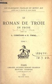 Cover of: roman de Troie en prose.: Edité par L. Constans et E. Faral.