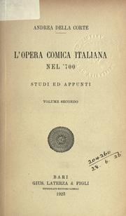 Cover of: opera comica italiana nel '700: studi ed appunti.